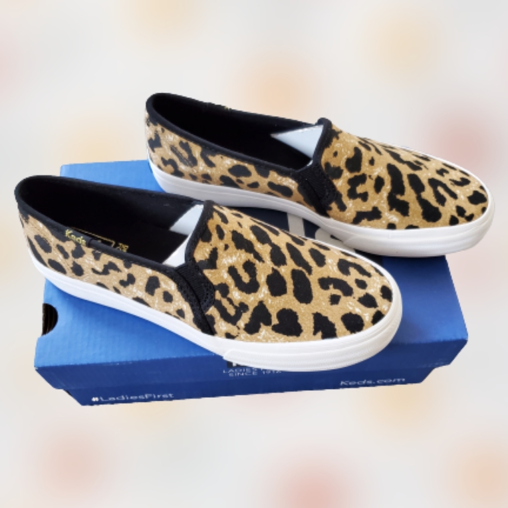 Keds leopard animal print slip on canvas sneaker, 6, brown - Picture 9 of 12